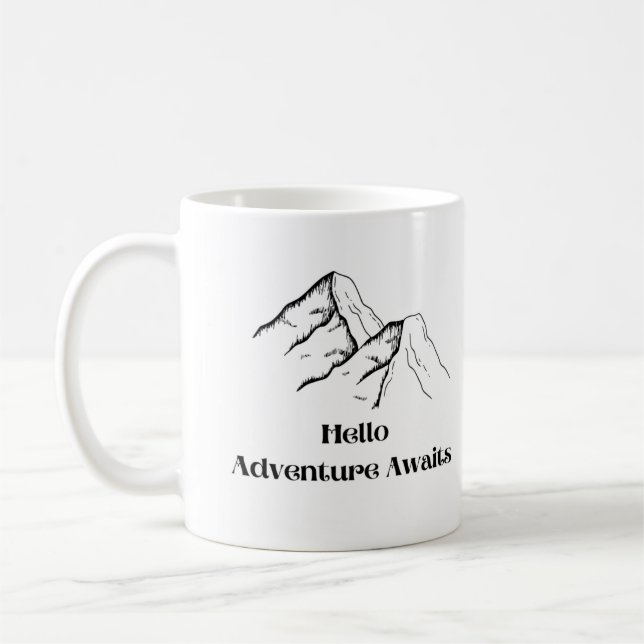 Mug Bonjour, l'aventure vous attend avec une chaîne de (Gauche)
