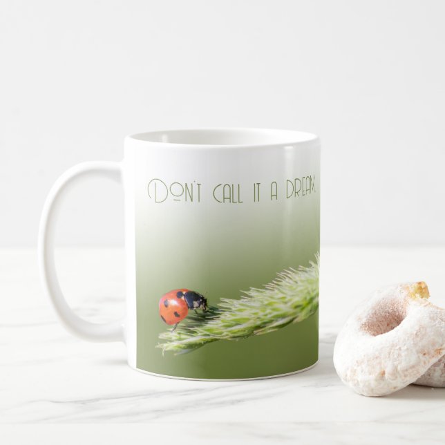 Mug Bonjour les coccinelles citation motivationnelle é (Avec donut)