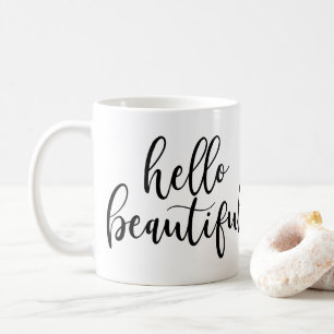 Mug Bonjour magnifique noir manuscrit script