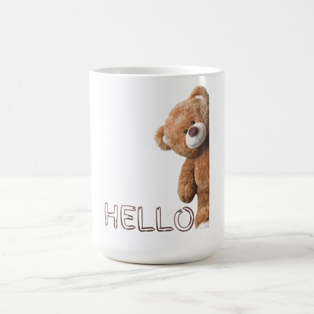 Mug Bonjour mignon ours Brown Teddy Bear (Centre)
