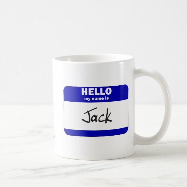 Mug Bonjour mon nom est Jack (bleu) (Droite)
