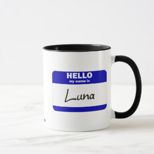 Mug Bonjour mon nom est Luna (bleu)