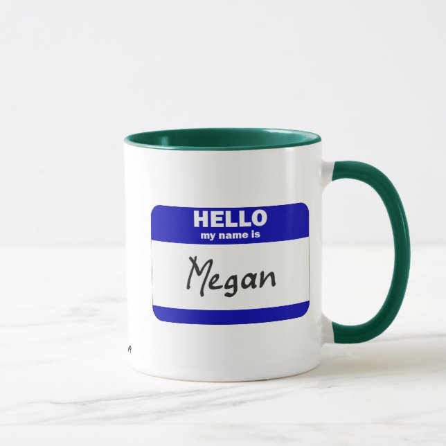 Mug Bonjour mon nom est Megan (bleue) (Droite)