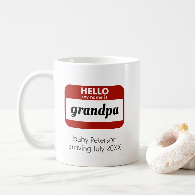 Mug "Bonjour Mon Nom Est" Reveille Personnalisée De Gr (Avec donut)