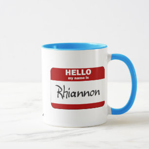 Mug Bonjour mon nom est Rhiannon (rouge)