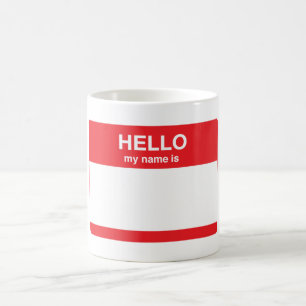 Mug Bonjour, mon nom est (votre texte)