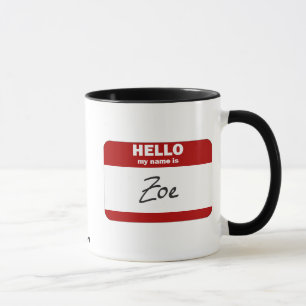 Mug Bonjour mon nom est Zoe (rouge)