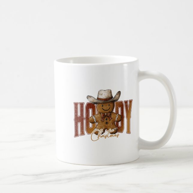 Mug Bonjour Noël Bonhomme en pain d'épice Cowboy Rodeo (Droite)