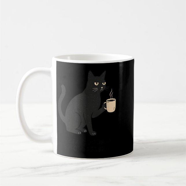 Mug Bonjour obscurité, vieil ami, chat et café Hallowe (Gauche)