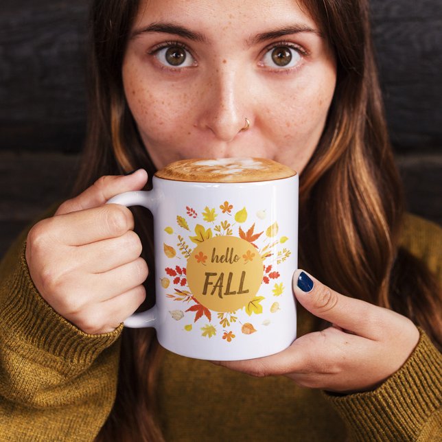 Mug Bonjour Personnalisé Chute (Cute Personalized Hello Fall Mug)