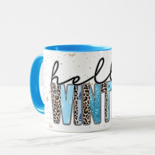 Mug Bonjour Personnaliser d'hiver (Devant gauche)