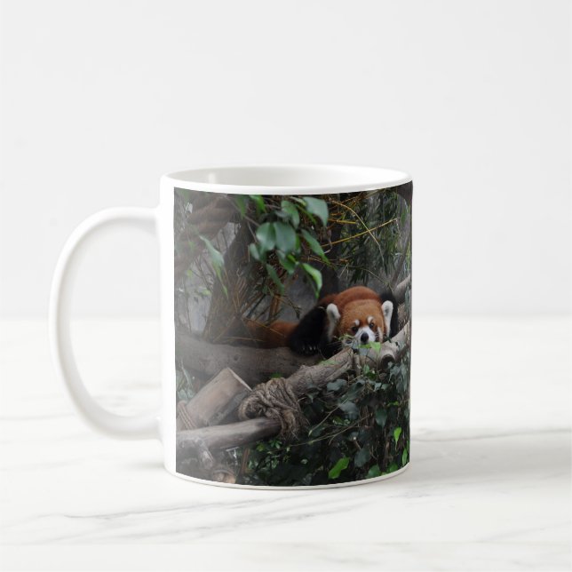 Mug Bonjour, petit Panda Rouge. (Gauche)