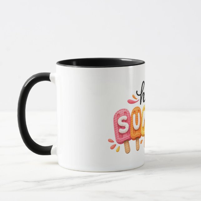 Mug Bonjour Popsicle Coloré Célébration d'Été (Gauche)