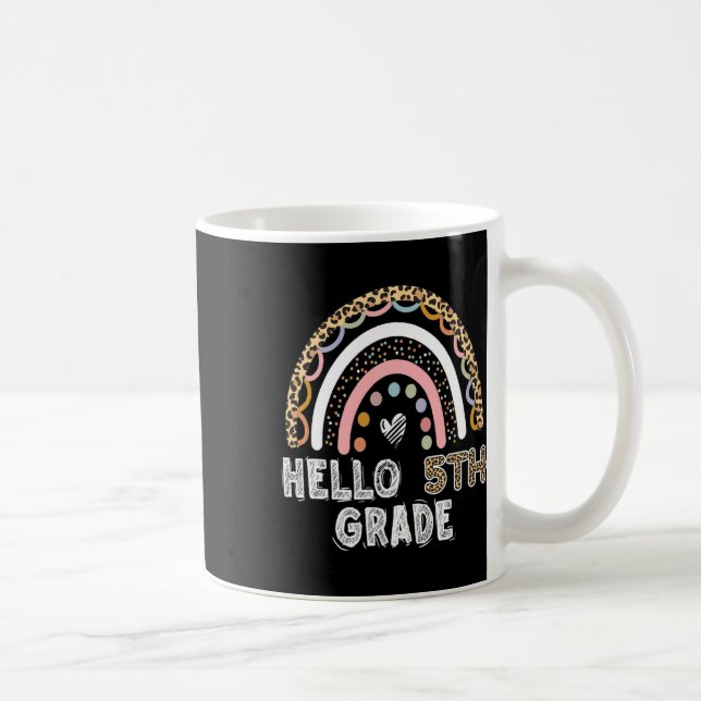 Mug Bonjour professeur de cinquième année léopard arc- (Droite)