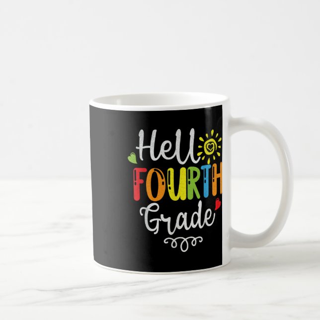 Mug Bonjour quatrième 4e année Mignon retour à l'école (Droite)