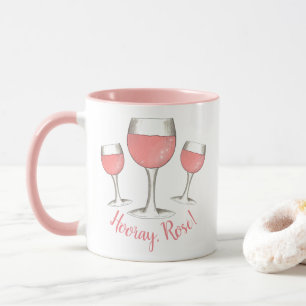 Mug Bonjour, Rosé ! Verre rose vif rose vigne
