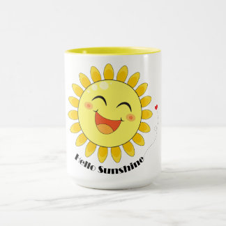 Mug Bonjour Soleil Mignon Gribouillis de Soleil Art à