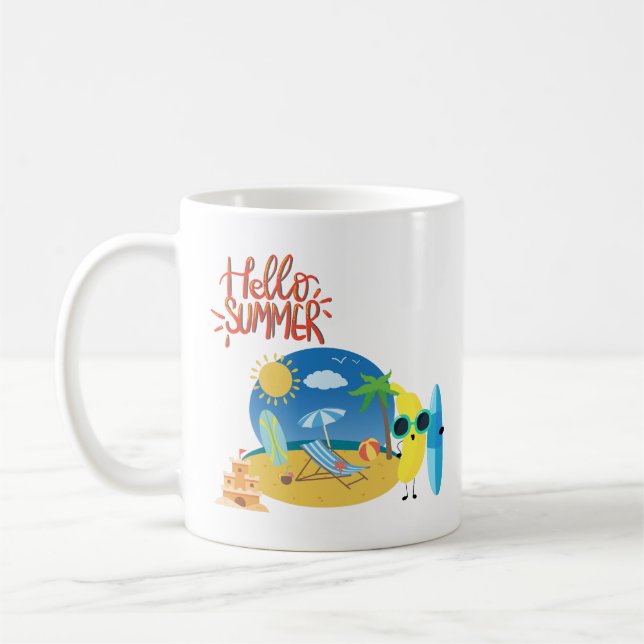Mug Bonjour Summer Beach Sand Castle (Gauche)