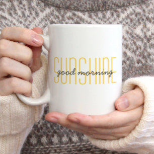 Mug Bonjour Sunshine Citation Mignonne Tendance Jaune 