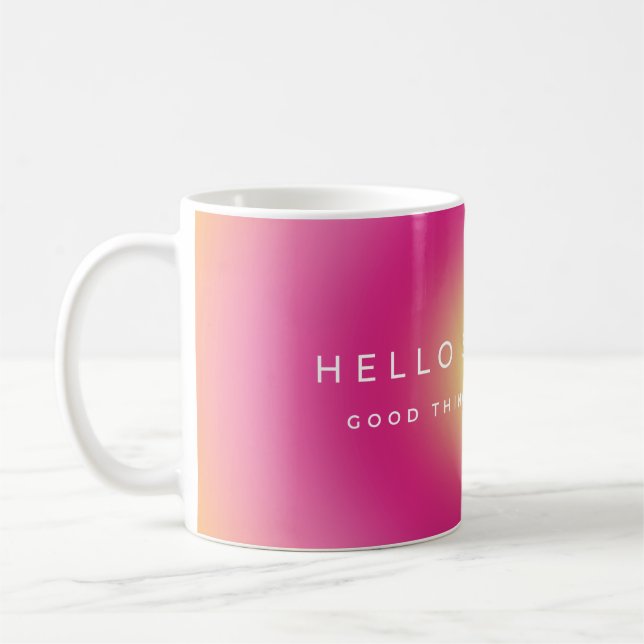 Mug Bonjour Sunshine De Bonnes Choses Viennent (Gauche)