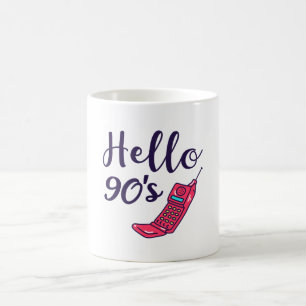 Mug Bonjour téléphone portable des années 90