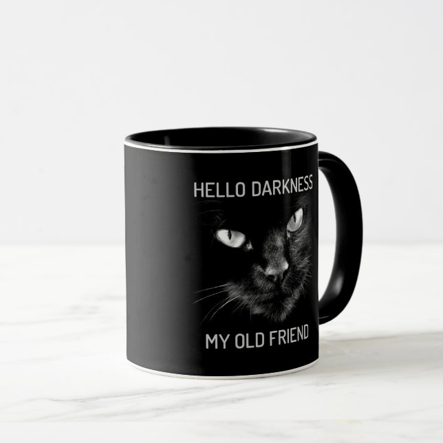 Mug Bonjour Ténèbres Mon Vieux Ami Chat - V2 (Devant droit)