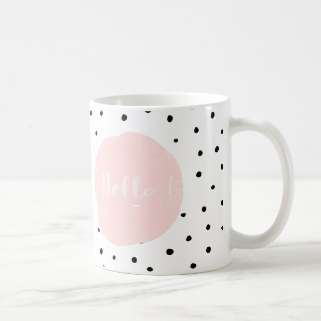 Mug Bonjour Typographie et Polka Dot Dance (Droite)
