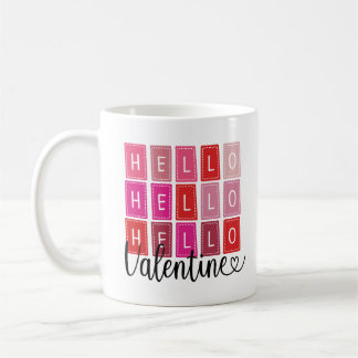 Mug Bonjour Valentine mignonne Rouge coloré Valentines