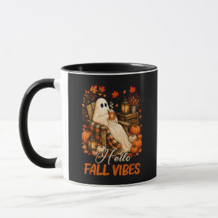 Mug Bonjour Vibrations d'Automne Fantôme Mignon Citrou