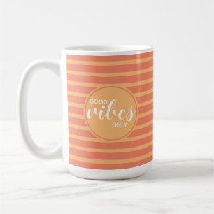 Mug Bonne ambiance uniquement Typographie orange rayée