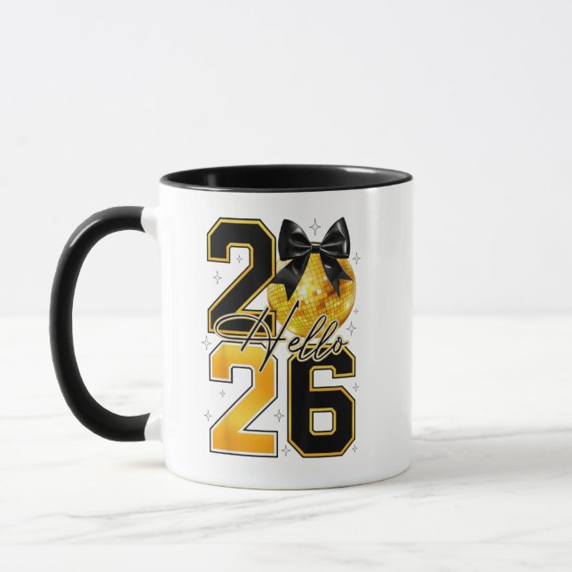 Mug Bonne année 2026 Boule disco Arc Nouvel An (Gauche)