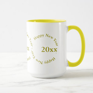 Mug - Bonne année avec la date (or)