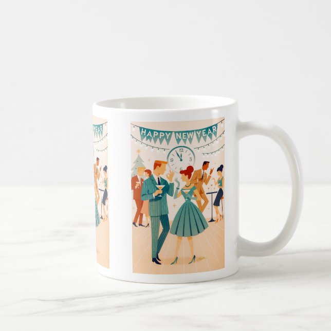 Mug Bonne année milieu du siècle La danse du Martini (Droite)