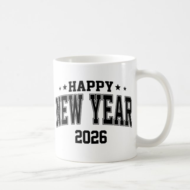 Mug Bonne Année Style Lettre Universitaire (Droite)