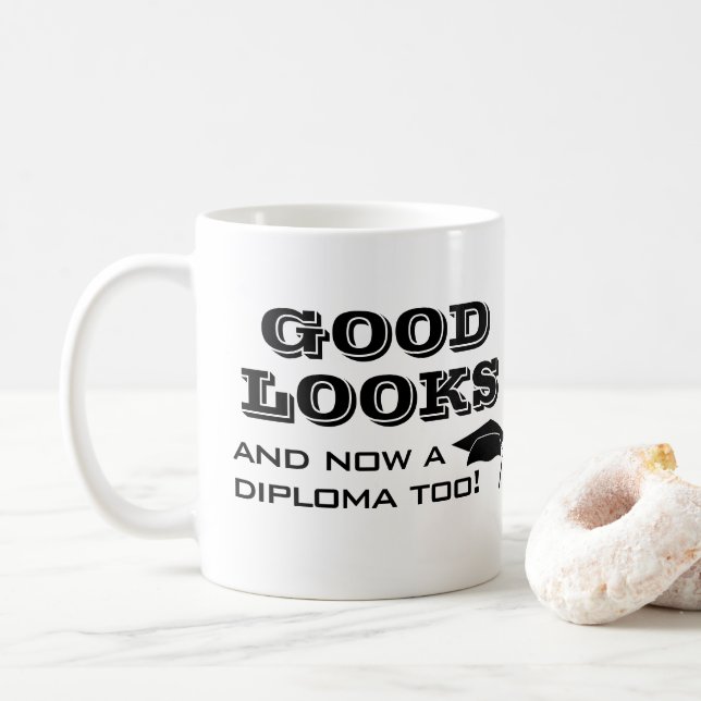 Mug Bonne apparence et maintenant Diplôme Trop drôle G (Avec donut)