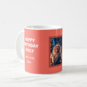 Mug Bonne Carte D'Anniversaire Avec Photo Sur Un Coral
