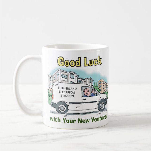 Mug Bonne chance avec votre nouvelle entreprise (Gauche)