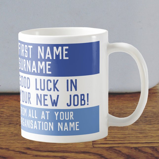 Mug Bonne chance dans votre nouveau travail (Créateur téléchargé)