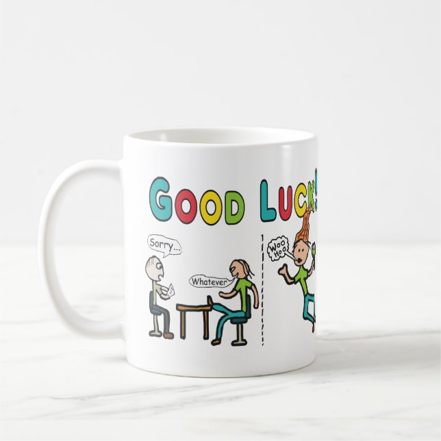 Mug Bonne chance de quitter le travail (Gauche)