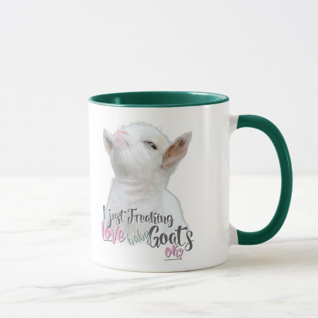 Mug BONNE CHÈQUE | Je viens de freaking LOVE Baby Chèv (Droite)