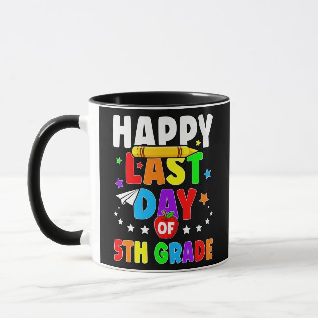 Mug Bonne Dernière journée de 5e année Enseignant (Gauche)