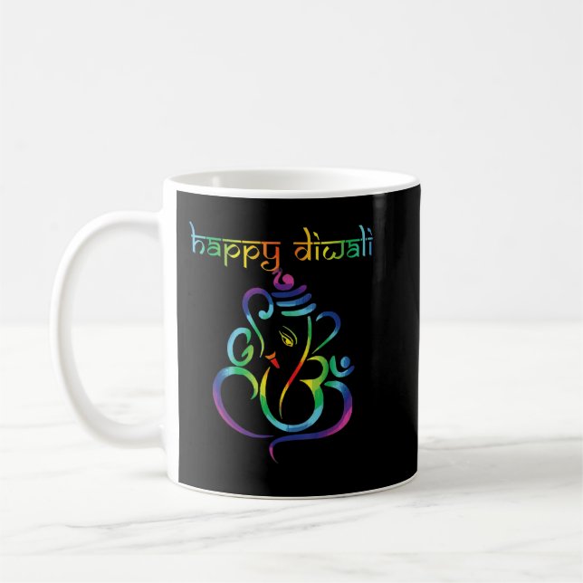 Mug Bonne Diwali Festival de Lumière Hindu Indian Mens (Gauche)