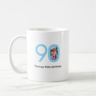 Mug Bonne fête 90 ans Photo personnalisée
