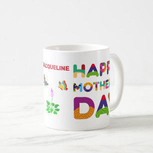 Mug Bonne fête des mères coloré personnalisable