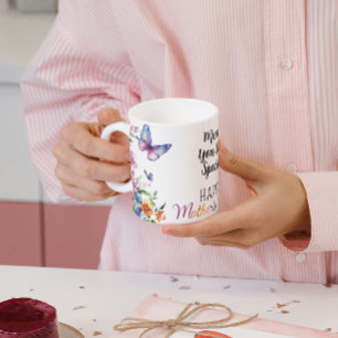 Mug Bonne fête des mères papillons Fleur sauvage