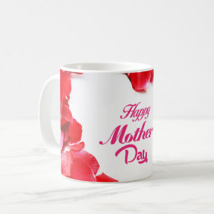 Mug Bonne fête des mères - Pétales Roses en forme de c