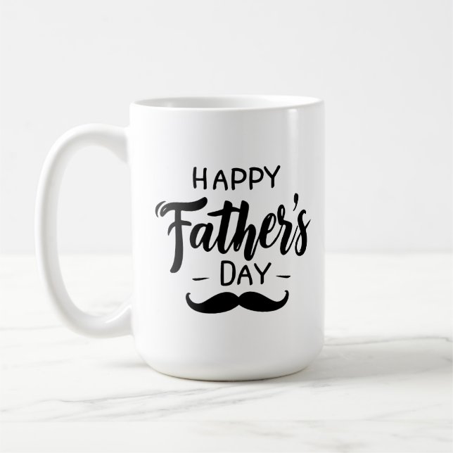 Mug Bonne Fête des pères - Mustache Célébration Art (Gauche)