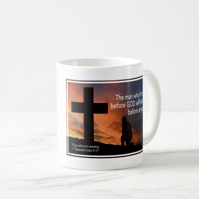 Mug Bonne Fête des pères PÈRE prière chrétienne (Devant droit)