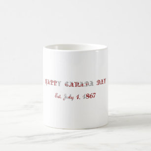Mug Bonne fête du Canada Est. 1er juillet 1867 Typogra
