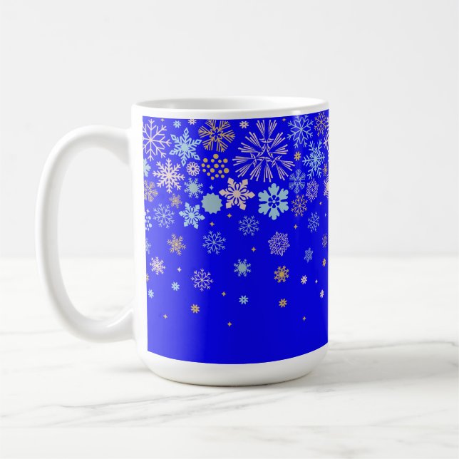 Mug Bonne frontière de flocon de neige (Gauche)